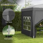 Partytält med 4 Sidoväggar och UV-skydd för Trädgård och Event Hållbar och Stabil Grå Polyester och Stål 3 x 3 m