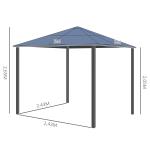 Lyxig Trädgårdspaviljong i Aluminium, Stabilt Partytält med Polykarbonattak, Väderbeständigt Uterum för Sommarfester, Brun/Beige, 3 x 3,6 m
