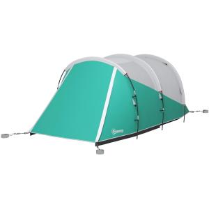 Tunneltält Campingtält Grön av Polyester för Trädgård och Camping Familjetält för 5 Personer med 2 Rum Vattenpelare 3000 mm