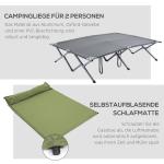 Campingsäng med Tält, Allt-i-ett Lösning för 2 Personer, Upphöjd Sovplats med Luftmadrass, Grå, 200 x 146 x 159 cm