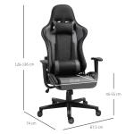Ergonomisk Kontorsstol Gamingstol Snurrstol Konstläder och Skum Svart 67,5 X 74 X 126-136 Cm