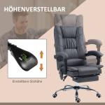Kontorsstol med Massagefunktion och Fotstöd, Höjdjusterbar, Svart, 64 x 70 x 118 cm