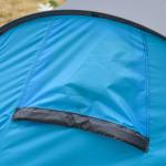 Lätt Pop-Up Tält för 1-2 Personer, Smidigt Campingtält för 3 Säsonger, Enkel Montering för Vandring och Festival, Blå/Grå, 220 x 108 x 110 cm
