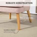Fåtölj Relaxstol med Armstöd Rosa av Linnelook och Trä för Vardagsrum och Sovrum Vadderad Stol