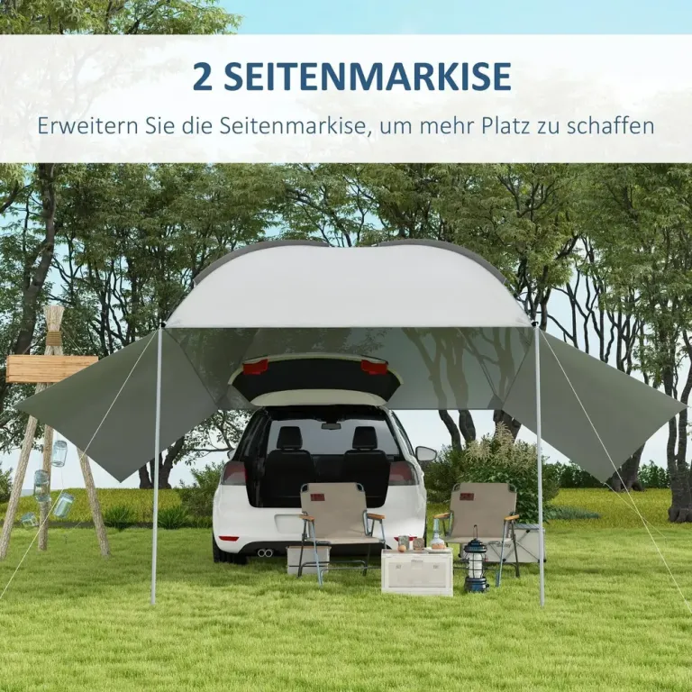 Biltält Baktält Grå av Tyg och Stålram 3 x 2,6 x 2,3-2,6 M