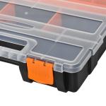 Verktygsförvaringslåda, 4-pack, Multifunktionell Sorteringslåda för Smådelar, Plast, Orange + Svart, 28,7 x 22,5 x 5,5 cm