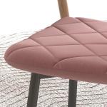 Matstolar Set med 4 Köksstolar i Sammetslook med Ryggstöd, Rosa, 45x54x87 cm