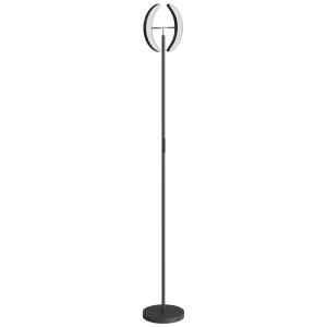 Golvlampa RGB Dimbar Svart Metall för Stämningsljus Roterbar med Fjärrkontroll Flerfärgad Belysning Modern