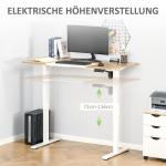 Elektriskt Höj- och Sänkbart Skrivbord, Ergonomiskt Ståbord med Motor, Justerbar Arbetsstation för Hemmakontor, Natur/Vit, 140 x 70 x 72-116 cm