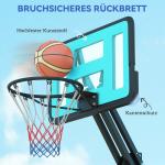 Basketkorg Höjdjusterbar 146-236 cm, Rullbart Basketstativ i Stål och Plast, Svart
