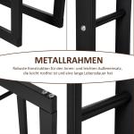 Vedställ i Metall, Smal Vedförvaring för Inomhusbruk, Stilren Hållare för Kaminen, Svart, 60 x 25 x 150 cm, 100 kg