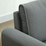Soffa Loveseat 2-Sits Liten Soffa Mörkgrå av Manchester och Trä för Vardagsrum Modern Stoppad Soffa med Djupa Säten 145 x 75 x 78 cm