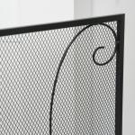 Eldstadsgaller Gnistskydd Svart av Metall för Eldstad och Ugn 3 Paneler Fällbart Skyddsgaller Säkert Eldstadsområde 132,5 x 76,5 cm
