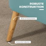 Soffa Loveseat 2-Sits Grön av Tyg med Linnelook och Trä för Vardagsrum Dubbelsoffa med Träben Lastkapacitet upp till 150 kg 117 x 56,5 x 77 cm