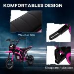 Elmotorcykel för Barn, 24V, med Horn, Ljus och Vridreglage, 8–16 km/h, 8–12 År, Rosa