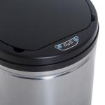 Automatisk Sensor Papperskorg 30 L, Mjukstängande Lock, Rörelsesensor, Vattentät, för Kontor, Sovrum och Kök, Svart + Silver