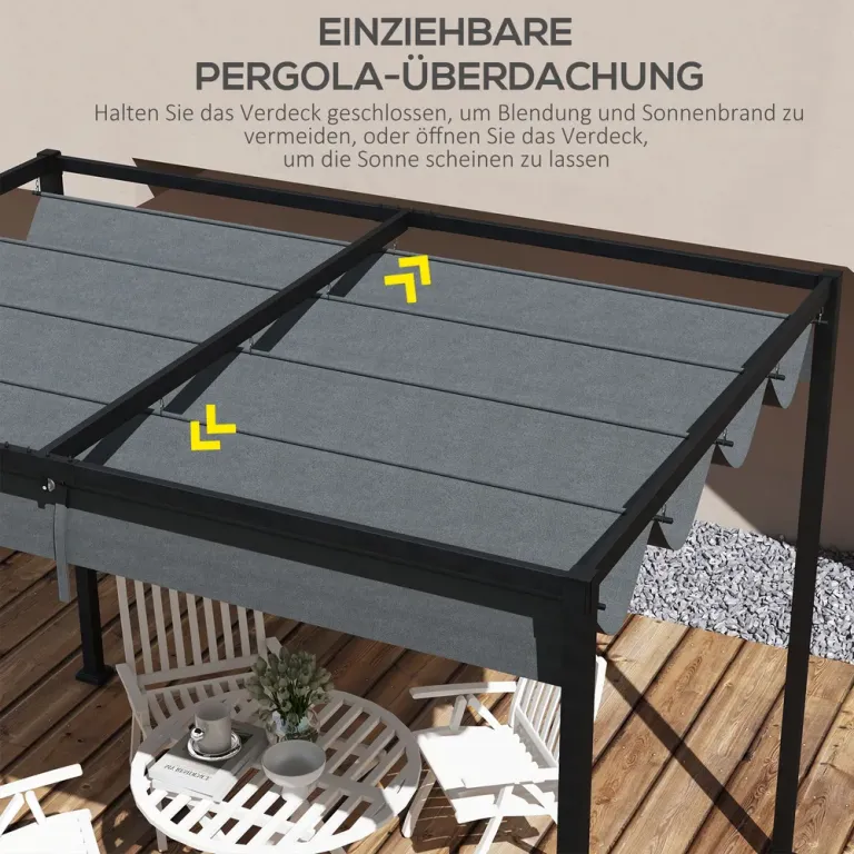 Ersättningstak för Pergola Takduk Mörkgrå 3 x 2,15 m