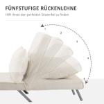 Bäddsoffa Schäslong Kräm av Polyester och Trä för Vardagsrum 3-i-1 Gästsäng med Armstöd Hopfällbar Madrass 65 x 69 x 80 cm