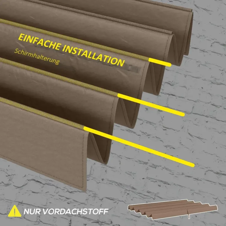 Ersättningstak Pergola Tak Infällbart Vågtak 2,85 x 2 m