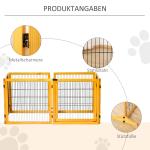 Hopfällbar Hundbarriär, Furu, Gul, 432 x 36 x 70 cm