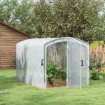 Tunnelväxthus med Transparent Folie och Galvaniserad Stålram för Odling Hållbar och Stabil Krämfärgad Plast 3 x 2 x 2 m