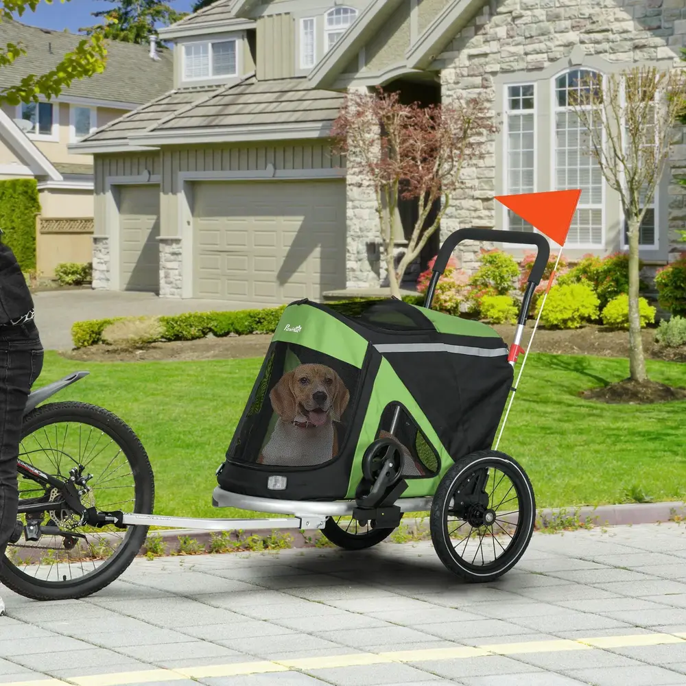 2-i-1 Hundbuggy och Cykelkärra Upp till 150 x 68 x 95 cm