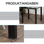 Trädgårdsbord Uteplatsbord Svart av Aluminium och Härdat Glas för Trädgård och Balkong Fyrkantigt Bord för 4 Personer 80 x 80 x 74 cm
