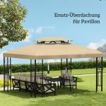Paviljontak Prisvärd Beige för Paviljong som Vattenavvisande Reservtak med Dubbeltak för Trädgård och Altan 3 x 4 m