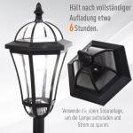 2-Delad Solar Gatubelysning LED IP44 ABS Energisparläge Vattentät Trädgårdslampa Rostfritt Stål Svart Ø18,5 X H129 Cm