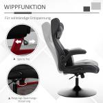 Ergonomisk Gamingstol med Gungfunktion, Bekväm Kontorsstol i Konstläder, Höj- och Sänkbar Sits för Spel och Arbete, Svart