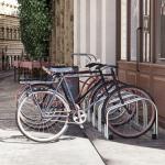 Cykelställ Flexibelt för 5 Cyklar Utbyggbart Golv- eller Väggmonterat Passar Däck Upp till 55 Mm Galvaniserat Stål Silver 130 X 33 X 27 Cm