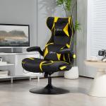 Gamingstol Datorstol Svart Gul av Konstläder och Metall för Kontor Ergonomisk med Högtalare 120 kg