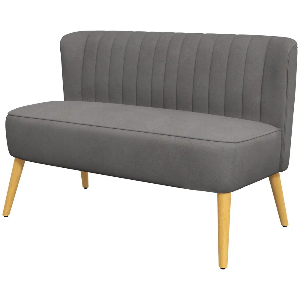 Soffa Loveseat 2-Sits Mörkgrå av Tyg 117 x 56,5 x 77 Cm