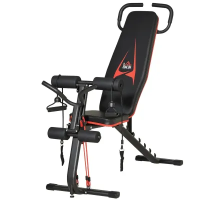 Träningsbänk med Elastiskt Rep 145 x 49 x 48–127 cm