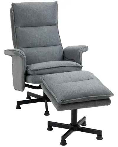 Massagekontorsstol med Fotpall 8 Vibrationshuvuden
