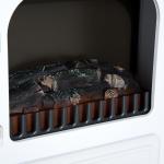 Elektrisk Kamin med LED-Eld Fristående Värmare 2 Effektlägen Mysig Stämning utan Rök Vit 41,5 X 28 X 54,8 Cm 950/1850 W