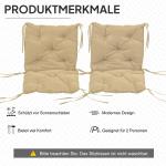 Sittdynor 2-pack med Bindband och Tjock Vaddering för Trädgårdsstolar Hållbar och Bekväm Khaki Tyg för Altan och Uteplats 98 x 50 cm