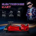 Elektrisk Barnkart med Gummihjul, Lampor och Musik, 3–8 km/h, Röd