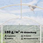 Växthus Tunnel Transparent PE-Plast och Stål för Trädgård Odlingshus med UV-Skydd och Dörr Rymligt och Stabilt Skydd för Odlingar