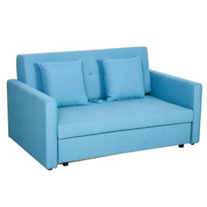 Bäddsoffa 2-i-1 Soffa Svart av Polyester och Metall för Vardagsrum med Justerbart Ryggstöd Avtagbart Överdrag Stabil 65 x 77 x 80 cm