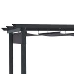 Pergola med Skjutbart Tak, Modern Trädgårdspaviljong i Aluminium, Justerbart Solskydd för Uteplatsen, Grå, 2,95 x 2,95 m