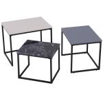 Modernt Soffbord med Metallunderrede Stilrent Sidobord MDF-Skiva för Vardagsrum Valnöt Svart