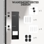 Brevlåda med Visningsfönster, Väggmonterad, Låsbar, Rost- och Väderbeständig, Grå