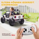 Elbil för Barn Lastbil Vit Plast för Utomhuslek 12V Batteridriven Bil med Föräldrasäte och Fjärrkontroll Rolig Leksak med Musik och Ljus 3 till 8 År