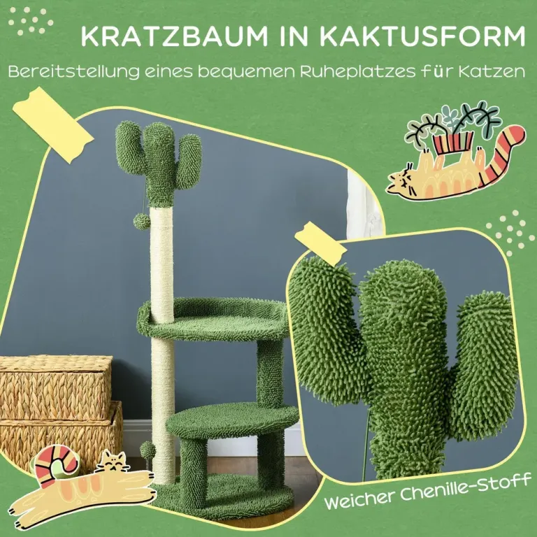 Klösträd Grön av Sisal och Plysch 49 x 111 cm