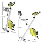 Motionscykel F-Bike Cykeltränare 8 Nivåer Justerbart Magnetiskt Motstånd Höjdjusterbar Stål Kompakt Gul Vit 43 X 97 X 109 Cm