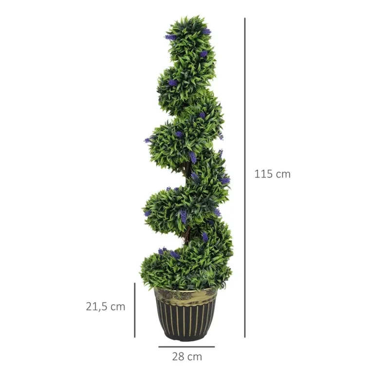 2-Delad Konstgjord Växtsats med Spiraldesign och Cementbas