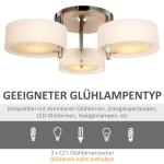 LED Taklampa 3-Lampa E27 40 W Krom och Akryl Varmvit Modern för Vardagsrum Ø64 X H20 Cm
