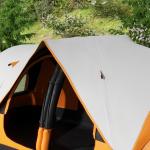 Campingtält Tunneltält för 8 Personer Orange av Polyester för Camping och Trädgård Vindtätt Familjetält med Nätfönster 2000 mm