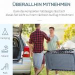 Solstol Solsäng Hopfällbar Grå av Tyg och Metall för Trädgård och Strand Väderbeständig Säng med Kudde 130 kg